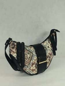 Women Geometric Fashion Vintage Printed Canvas Shoulder Bag <b>Boho</b> Hobo Crossbody <b>Handbag</b> Adjustable Shoulder Strap Polyester - Product Image 2
