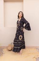 Robe longue d'été bohème vintage respirante pour femme, col en V sexy, ourlet fendu, collection 2026 – Meilleur prix toujours
