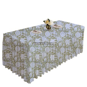 Mantel plisado con estampado de bloques florales coloridos, manteles plisados rectangulares, cubierta de mesa de fiesta bohemia, regalos de fiesta en casa - Product Image 2