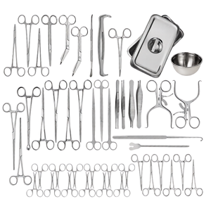 Kit de Disección Veterinaria de Lujo de 47 Piezas, Juego de Instrumentos Quirúrgicos de Acero Inoxidable Alemán con Bandeja y Tazón - Product Image 1