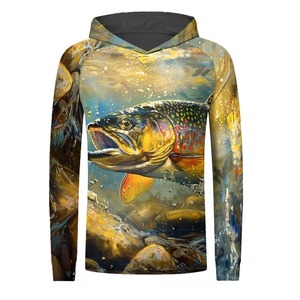 Unisex Oversized <b>Animal</b> Print Hoodie Spandex Cotton Quick Dry Breathable Waterproof Windproof Anti-Bacterial Custom Logo Fishing - Product Image 1