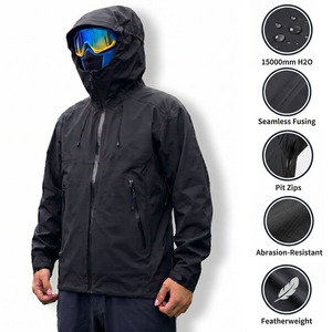 Veste de ski imperméable à fermeture éclair pour enfants, en gros, épaisse, à capuche, 100 % polyester, coupe-vent, personnalisable - Product Image 3