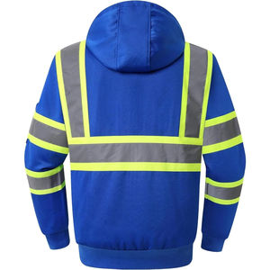 Sudadera de Seguridad Fluorescente Azul Transpirable con Certificación CE, Chaqueta de Trabajo Reflectante con Cierre, Uniforme de Alta Visibilidad para - Product Image 6