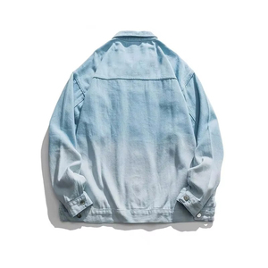 OEM Service Latest Style Plain Dyed High Quality Front Logo Winter Wear Men's <b>Denim</b> <b>Jackets</b> Solid Color <b>Custom</b> - Product Image 2
