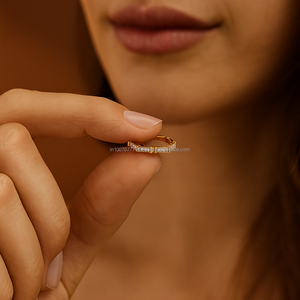 Anillos Minimalistas Religiosos de Oro Sólido de 14K, Anillo de Compromiso con Moissanita de 0.22 Quilates, Conjunto de Anillos de Boda de Media Eternidad, Certificado IGI - Product Image 4