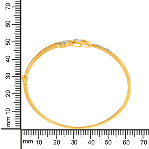 Elegant Floral Diamond Gold Bangle Bracelet for Women | Designer Yellow Gold Bracelet - Product Image 4