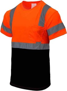 Camiseta de alta visibilidad con cinta reflectante, camiseta de trabajo, camisetas de seguridad para trabajadores de la construcción. - Product Image 3