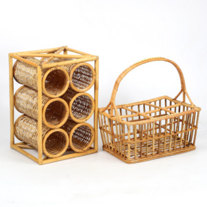 ชั้นวางขวดไวน์หวายแบบตั้งโต๊ะ ราคาประหยัด สำหรับเก็บเหล้า - Product Image 1