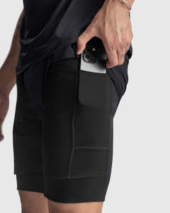 Wholesale <b>Mens</b> Custom 2 in 1 Sports <b>Shorts</b> Double Layer Premium Running Gym <b>Shorts</b> With <b>Compression</b> Inner Liner Quick Dry Fabric - Product Image 3