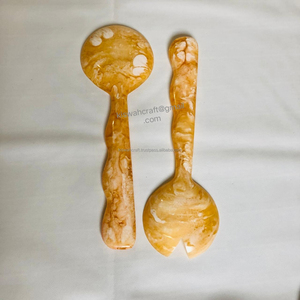 Juego de utensilios para ensalada casuales y elegantes, de resina, con mango largo, aptos para lavavajillas, libres de BPA, personalizables, para mesa de boda, cuchara, tenedor y otros utensilios. - Product Image 2