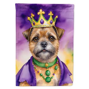 Multicolor Border Terrier King Mardi Gras Garden Flag Buzón Decorativo Yard Banner para Patio Obra de arte para camas de flores - Product Image 1