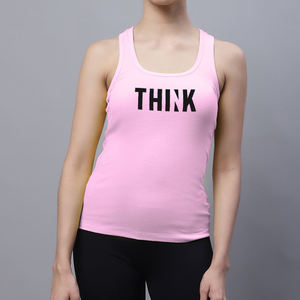 Custom Color Women's Lightweight Slim Fit 100% Cotton Jersey Heat-Transfer Printed Abstract Pattern Sporty O-Neck Tank <b>Tops</b> - Product Image 1