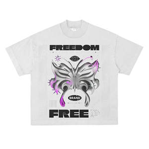 Camiseta de mezcla de poliéster y algodón para hombre, estampada por sublimación, resistente a la decoloración, corte holgado, lavado ácido, efecto desgastado por el sol, peso pesado - Product Image 1