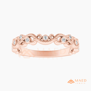 Anillo de Boda de Eternidad Vintage con Diamantes de Moissanita en Oro Rosa, Banda de Diamantes Cultivados en Laboratorio para Mujer, Joyería de EE. UU. - Product Image 6