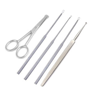 Kit Profesional para la Eliminación de Cera de Oídos, Juego de Limpiadores de Oídos, Cureta, Billeau, Herramienta ENT, Instrumento de Limpieza de Oídos de Acero Inoxidable - Product Image 1