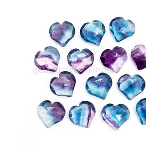 Fluorita Natural Multicolor en Forma de Corazón, Gema Facetada de 12mm, Colgante de Corazón Tallado a Mano, Precio al por Mayor, Joyería a Granel - Product Image 6