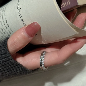 S925 Sterling Silver Korean Style Niche Design <b>Ice</b> <b>Ice</b> Simple Zircon <b>Ring</b> Korean Basic Flash <b>Ring</b> - Product Image 5