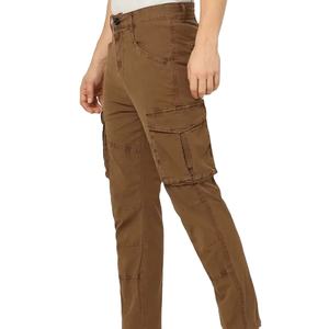 Pantalones Cargo de Mezclilla 100% Algodón de Corte Holgado, Pantalones Cargo de Pierna Ancha, Pantalones Personalizados, Jeans para Hombre, Pantalones de Carpintero con 8 Bolsillos - Product Image 5