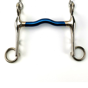 Bocado de Acero Inoxidable para Caballo con Anillo Suelto y Boquilla Azul, Tamaño Personalizado - Product Image 4