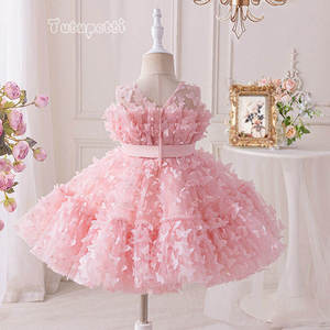 Vestido de Lujo al por Mayor para Niña, con Lazo de Mariposa, Elegante Vestido de Tul para Fiesta de Cumpleaños de Princesa, Vestido de Dama de Honor para Niñas - Product Image 3
