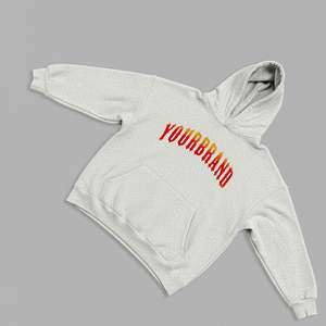 เสื้อฮู้ดผู้หญิงผ้าฝ้ายแฟชั่นใหม่ 500 GSM สีเทาอ่อน ทรงหลวมไหล่ตก ใส่ได้ในฤดูหนาว ทรงเข้ารูป - Product Image 1