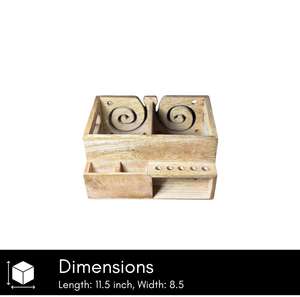 กล่องเก็บไหมพรมไม้ ถ้วยไหมพรมไม้ กล่องเก็บไหมพรมสำหรับถักไหมพรม ผลิตในอินเดีย ที่ม้วนไหมพรมไม้ - Product Image 5