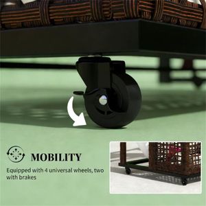 Cesto portaoggetti in vimini marrone per piscina - Product Image 4