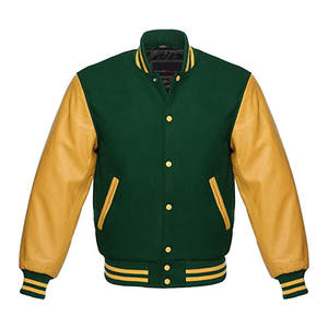 Chaqueta Varsity de Lana Tejida Unisex Personalizada OEM, Cuello Alto, Acolchada para Invierno, Transpirable, Resistente al Viento, con Letra Individual para Jóvenes - Product Image 1