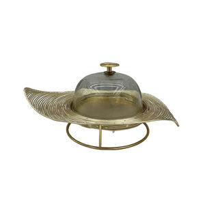 Plato y Bandeja para Servir Dulces con Cúpula de Vidrio, Forma Redonda y Tapa, Vajilla Plateada, Tazón para Servir Frutas - Product Image 1