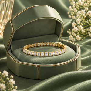 Pulsera de Diamantes Cultivados en Laboratorio con Corte Asscher, Clásica, Oro de 18K |   Conjunto de Pulseras de Joyería Fina de 9K, 14K y 18K con Diseño de Eternidad - Product Image 3