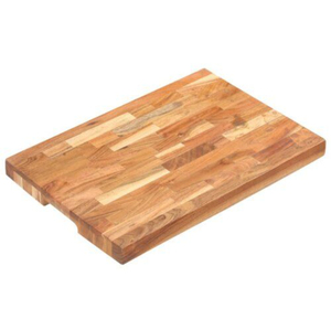 Planche à découper en bois d'acacia écologique de qualité supérieure, grande planche à découper et à servir en bois à chevrons avec poignées pour une utilisation en cuisine - Product Image 4