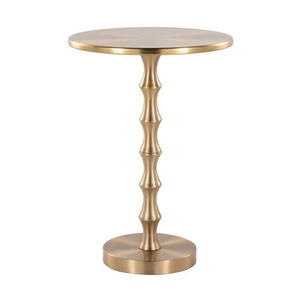 Table d'appoint en aluminium finition or premium avec plateau en verre, mobilier de décoration contemporaine pour la maison - Product Image 4