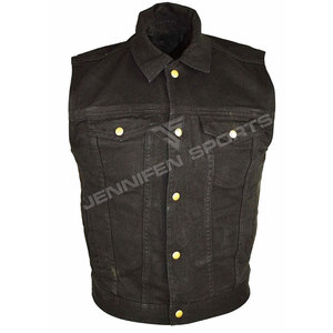 Chaleco Vaquero para Hombre, Color Sólido, Cuello Camisero, Prenda Exterior Informal con Cierre de Botones, Largo Regular, Estilo Otoñal - Product Image 4