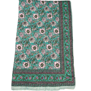 Floral Printed 300tc Cotton <b>Quilt</b> <b>Single</b> <b>Bed</b> Classic Green Pink Pattern All Season Home & Hotel Decor Eco Friendly Reversible - Product Image 1