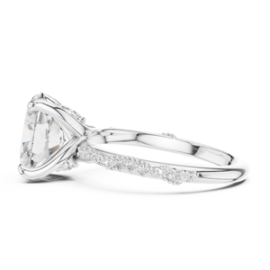 Oval Cut Diamond Engagement <b>Ring</b> <b>Split</b> Shank Pave Gold <b>Ring</b> Luxury Bridal Jewelry - Product Image 6