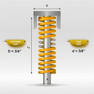 Resorte de compresión amarillo Mollificio Bordignon USG de sección ovalada con carga pesada, diámetro: 3/4, diámetro de la varilla: 3/8 - Product Image 1