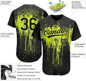 Custom Sublimated <b>Baseball</b> Jersey Men's 100% Polyester Black Red Short Sleeve Team Uniform - Product Image 4