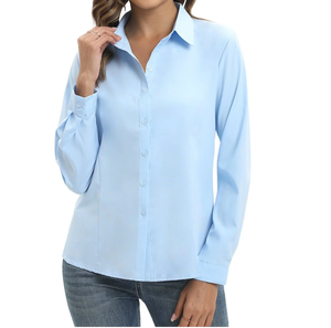 Chemises habillées pour femmes de qualité supérieure, chemisiers pour femmes, chemises habillées blanches teintées, imprimées sur mesure, pour le bureau - Product Image 5