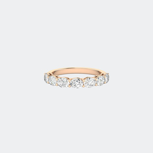 Bague demi-éternité en or 9 carats avec diamants ovales sertis à griffes, 1,00 carat au total - Product Image 3