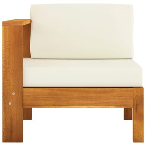 Sofá de Madera Compacto de Acacia Blanca Crema, 100% Poliéster, para Jardín, Sillas de Jardín - Product Image 3