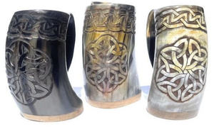 Cuerno vikingo natural para beber hecho a mano de Real Ox Horn Marca personalizada disponible - Product Image 3