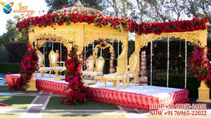 Mandap de mariage exquis ensemble de Mandap sculpté en fibre moderne fabricant de Mandap de mariage indien tendance meilleur ensemble de mariage Mandap USA - Product Image 3