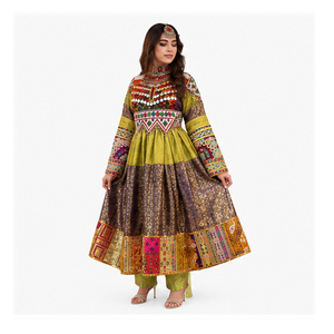 Nuevo Vestido Afgano Pakistaní para Bodas y Fiestas, con Encaje Bordado, Estilo Bohemio Vintage, Largo hasta el Suelo, Corte en A, para Mujer - Product Image 1
