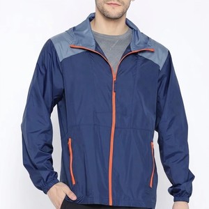 Mens Contrast Panel Windbreaker <b>Jacket</b> Full Zip <b>Lightweight</b> Sports <b>Running</b> Outdoor Casual Breathable <b>Jacket</b> With Zip Pockets - Product Image 1