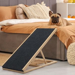 Rampe pliable pour chien en bois massif à hauteur réglable, idéale pour grand chien, pour accéder au lit, au canapé, à la voiture, au camion, au SUV - Product Image 3