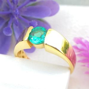 Anillo de Compromiso y Boda para Hombre, Chapado en Oro de 14K, con Esmeralda de 1.5 Quilates, Joyería de Lujo para Fiestas y Regalos de Aniversario - Product Image 3