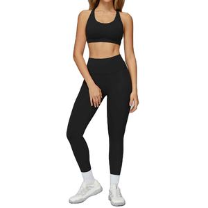 New High Quality Reversible Plus Size 2 Piece Womens Fitness Sportswear Set Running <b>Sports</b> <b>Bra</b> Gym Leggings For Yoga - Product Image 1