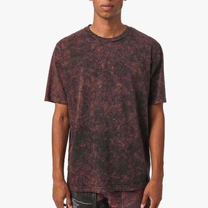 Camisetas de Algodón Grueso Lisas Personalizadas Estilo Vintage con Lavado Ácido para Hombre, Manga Corta, Efecto Desgastado y Decolorado por el Sol - Product Image 4