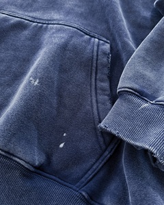Custom Heavyweight <b>Vintage</b> Wash Distressed Hoodie Oversized Acid Washed Paint Splatter Pullover <b>Sweatshirt</b> for Men - Product Image 2
