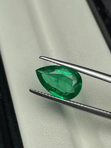 Piedra Preciosa Suelta de Esmeralda Verde Natural, Corte Pera, para Joyería - Product Image 2
